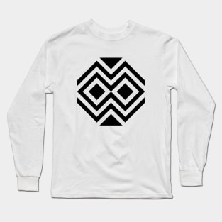 Black and white pattern abstract geometric Long Sleeve T-Shirt